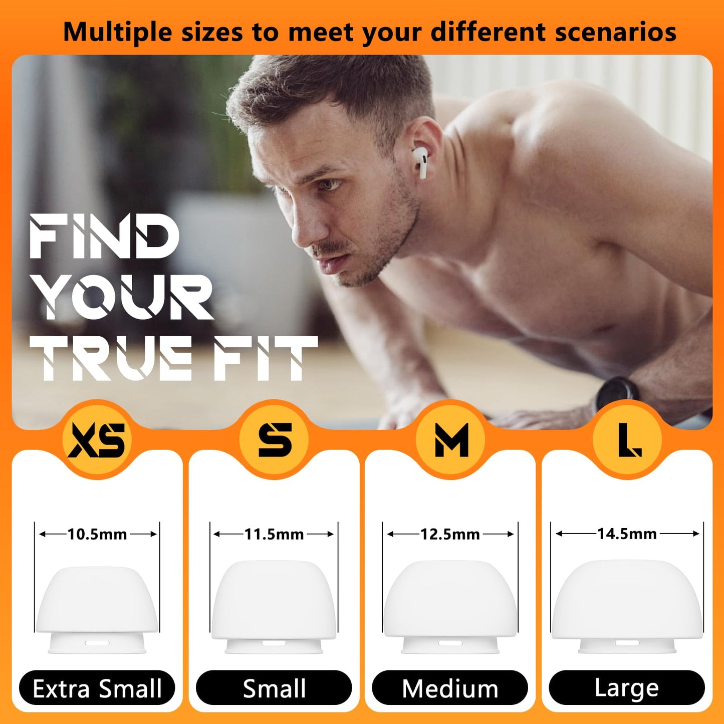 4 Pairs Replacement Ear Tips for AirPods Pro 2nd/1st Generation with Portable Storage Box & Cleaner Pen,Noise Reduction Holewith & Built-in dust Guard Screen,Silicone Ear Tips for AirPods Pro (White)