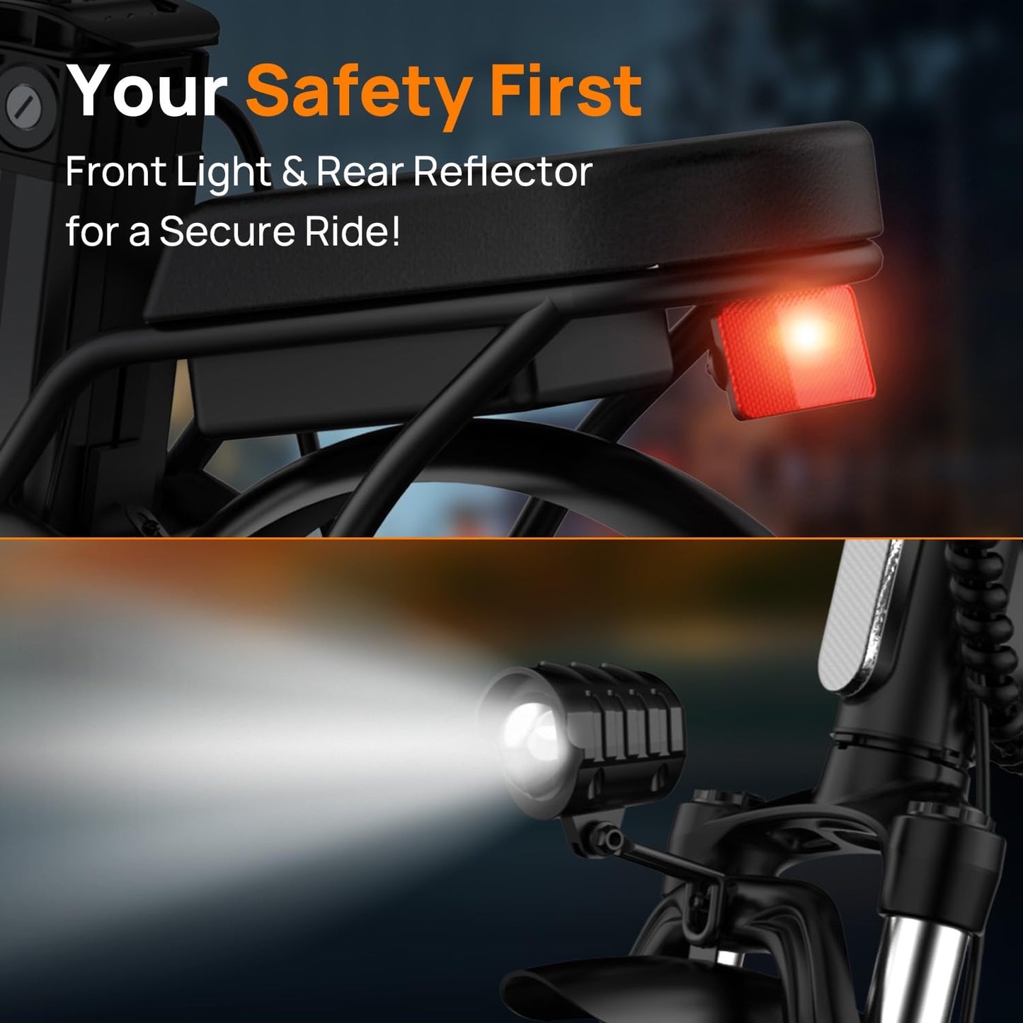 URLIFE Electric Bike for Adults, 14" Folding Electric Bike, 500W Peak Motor, 48V 375Wh Removable Battery, 15.5MPH, 40 Miles Long Range, E Bikes for Adults and Teens, UL 2849 Certification (Dark Black)