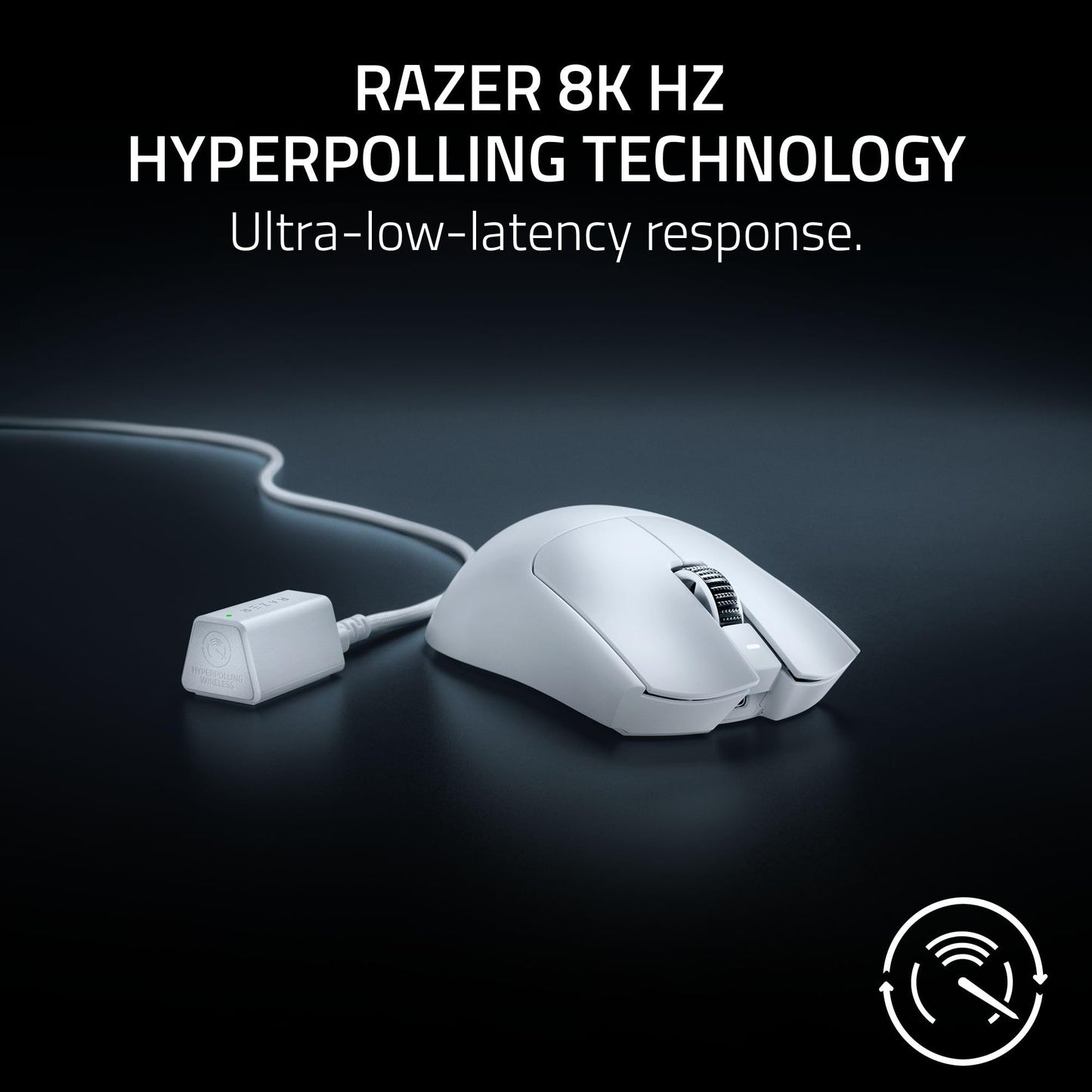 Razer Viper V3 Pro Wireless Esports Gaming Mouse: Symmetrical - 55g Lightweight - 8K Polling - 35K DPI Optical Sensor - Gen3 Optical Switches - 8 Programmable Buttons - 95 Hr Battery - White