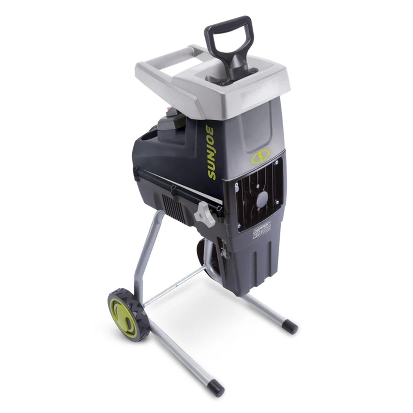 Sun Joe CJ603E Corded Wood Chipper and Shredder with 15A Electric Motor, 1.7-Inch Cutting Diameter, Includes Safety Hopper, Feeding Paddle, and Collection Bag