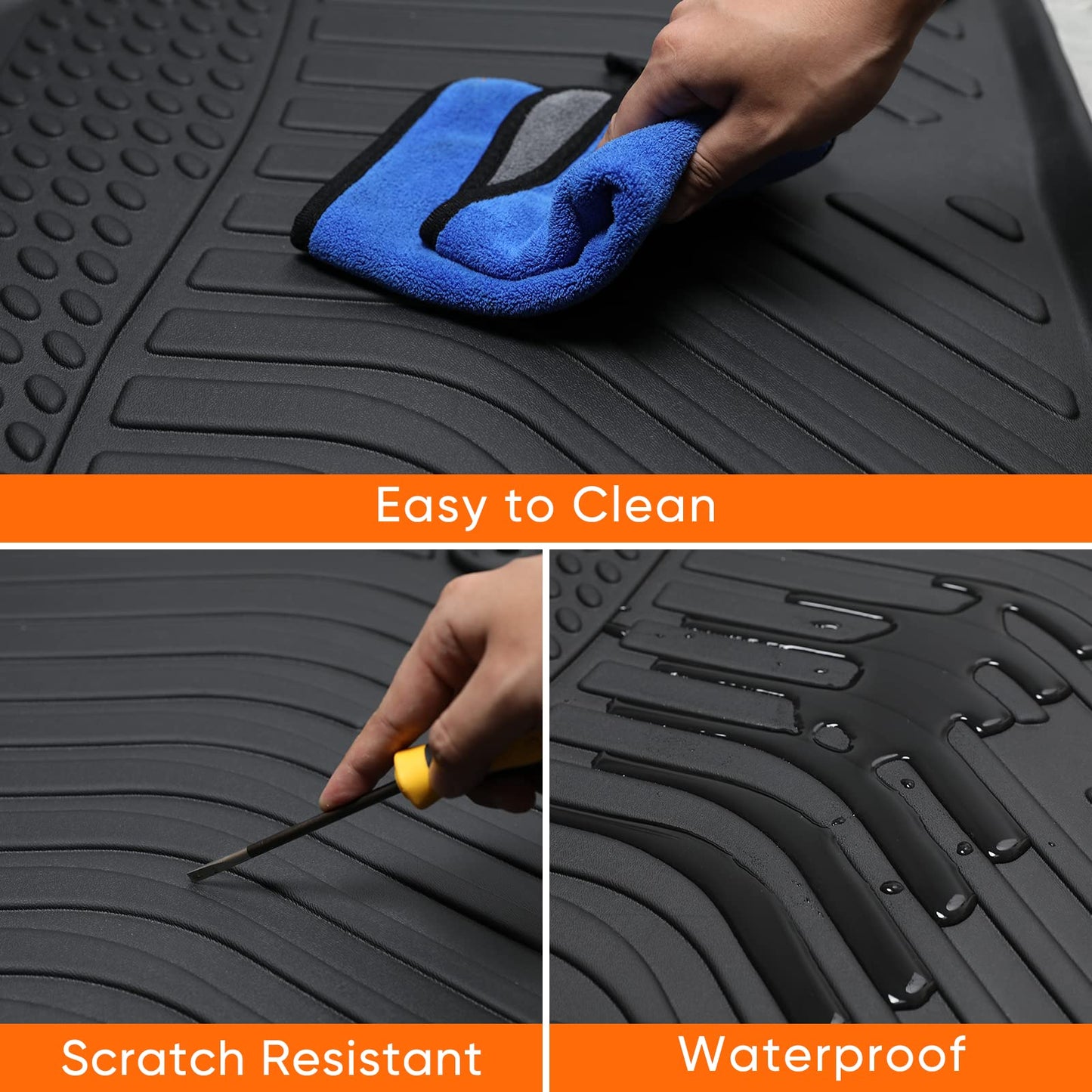 for 2018-2023 Chevy Traverse Floor Mats & Cargo Liner only for 7 Seats, for 2018 2019 2020 2021 2022 2023 Chevy Traverse Accessories All Weather Bucket Seats (Fit 2024 Traverse Limited)