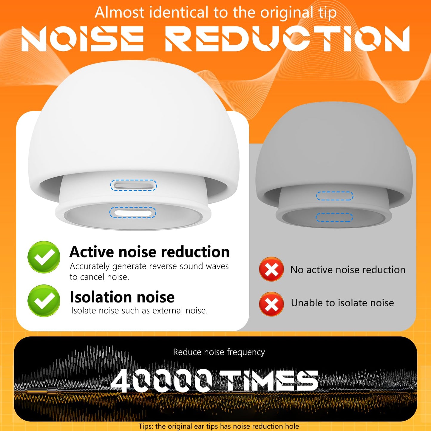 4 Pairs Replacement Ear Tips for AirPods Pro 2nd/1st Generation with Portable Storage Box & Cleaner Pen,Noise Reduction Holewith & Built-in dust Guard Screen,Silicone Ear Tips for AirPods Pro (White)