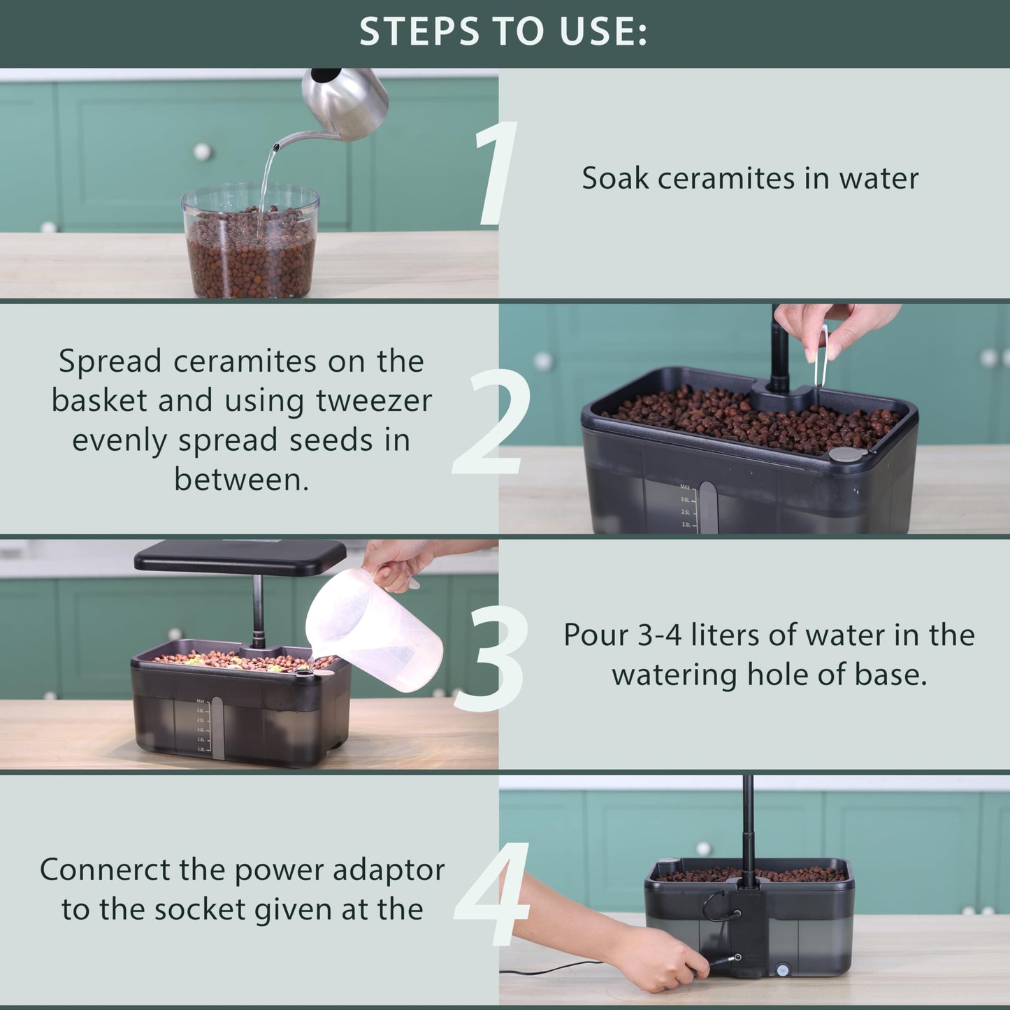 Clay Pebble Hydroponics Growing System Kit – Indoor Herb Garden with Smart LED Grow Light, Adjustable Height, and Complete Grow Kit – Nutrients Included for Cutting-Edge Indoor Gardening.