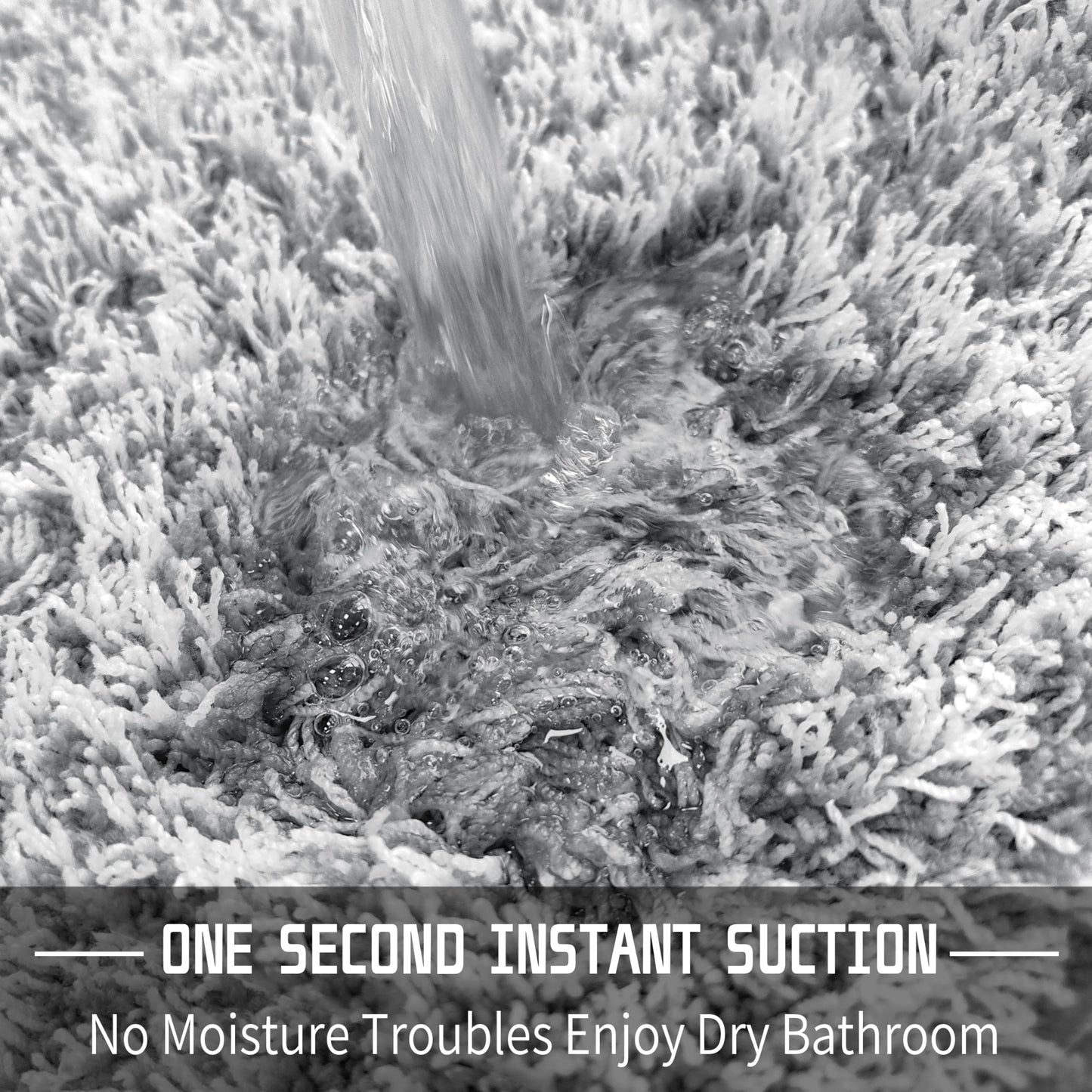 Yimobra Bathroom Rugs Non Slip Washable 24x17, Ultra Soft and Water Absorbent Bath Mats, Plush Fluffy Shower Mat Outside, Microfiber Thick Matts for Bathroom Floor/Sink, Light Gray and White